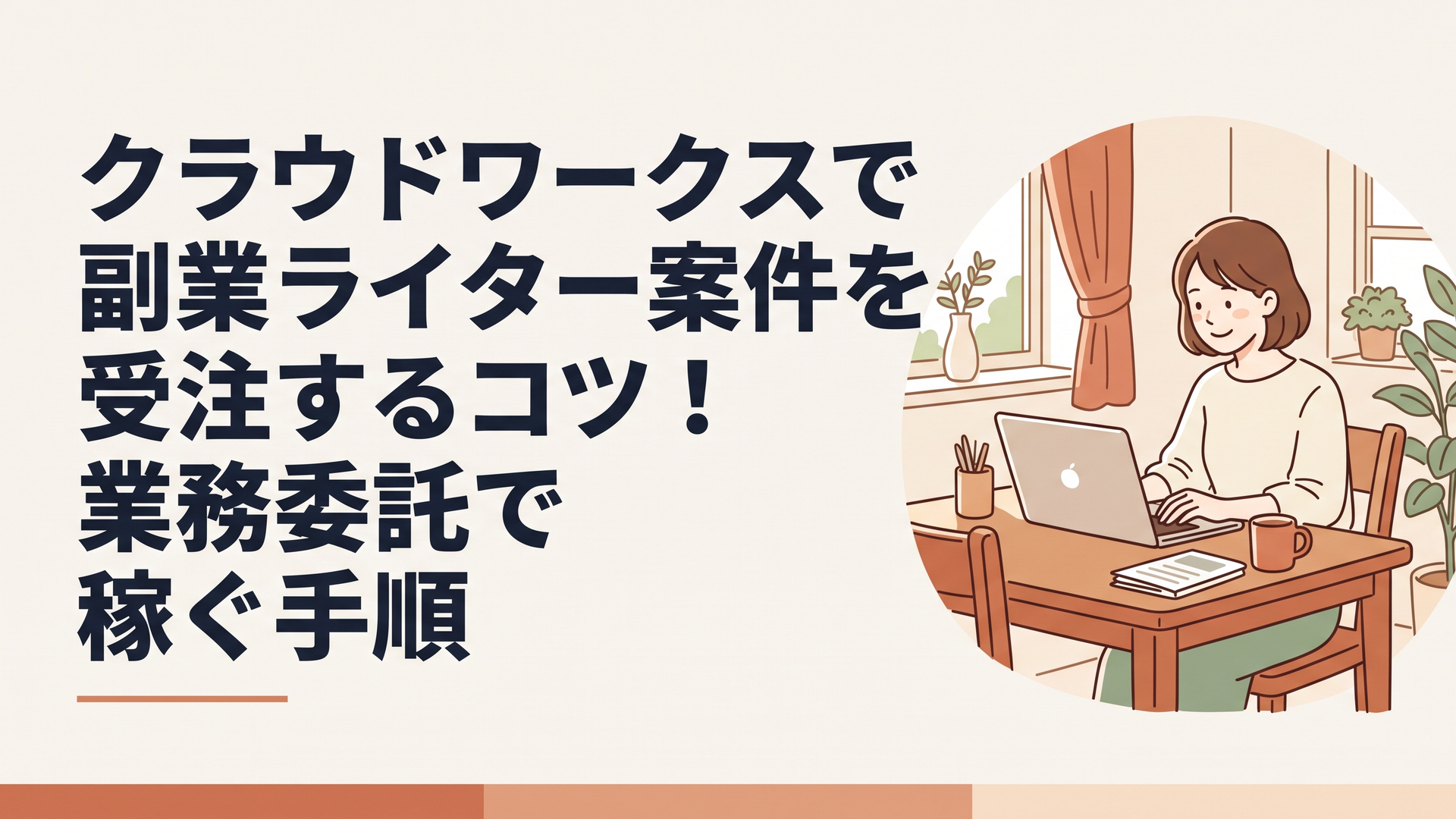 自宅のダイニングテーブルでノートパソコンを開き、リラックスした笑顔で副業のニュース記事を読んでいる30代女性